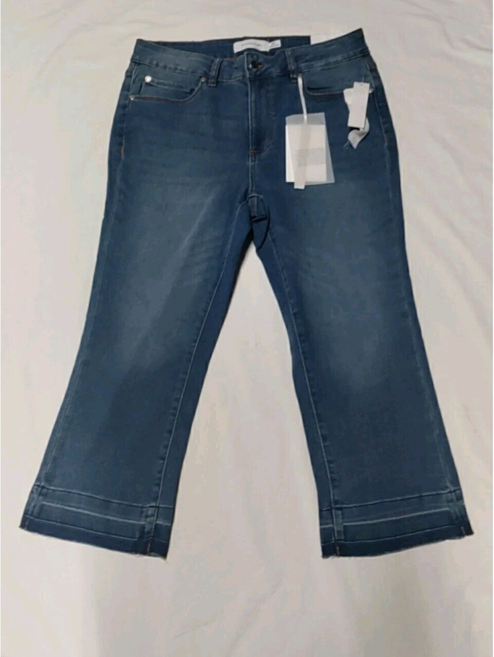Nwt Tahari Mid Rise Miniboot Capri Petite Blue Size 10 P